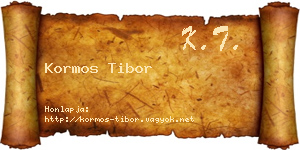 Kormos Tibor névjegykártya